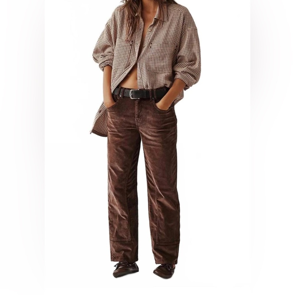 NWT We the Free Risk Taker Brown Corduroy Straight-Leg Jeans